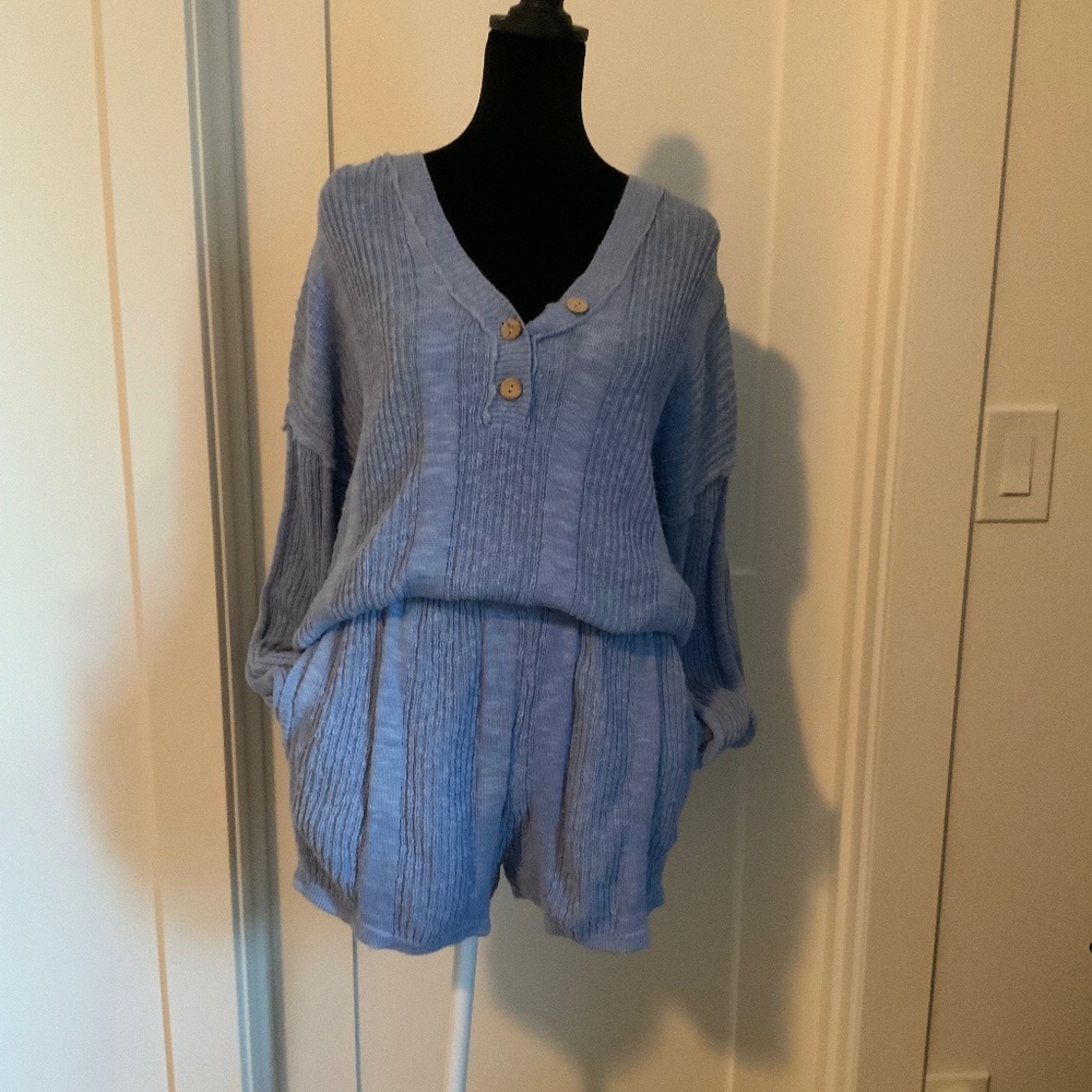 Knit 2 piece shorts set